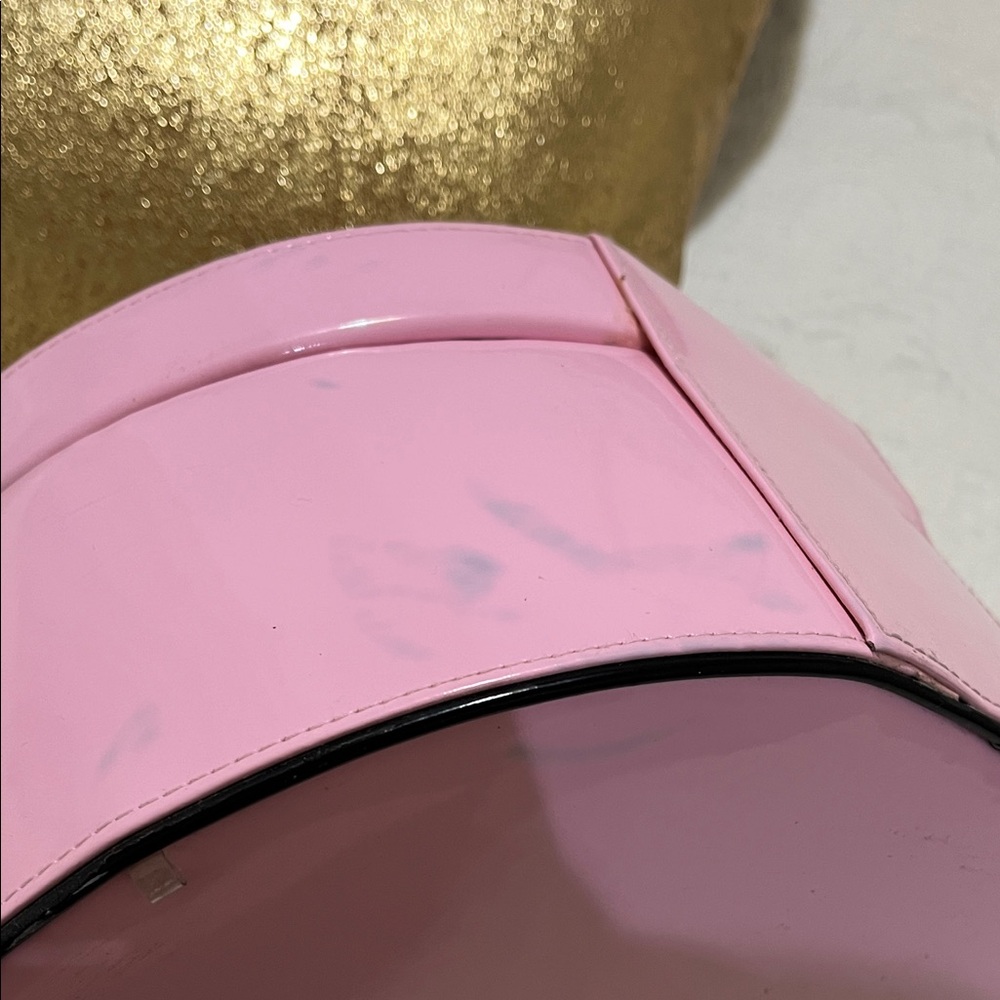 Pink Round Cosmetic/ Storage Box with Black Flower Accent - Picture 7 of 7